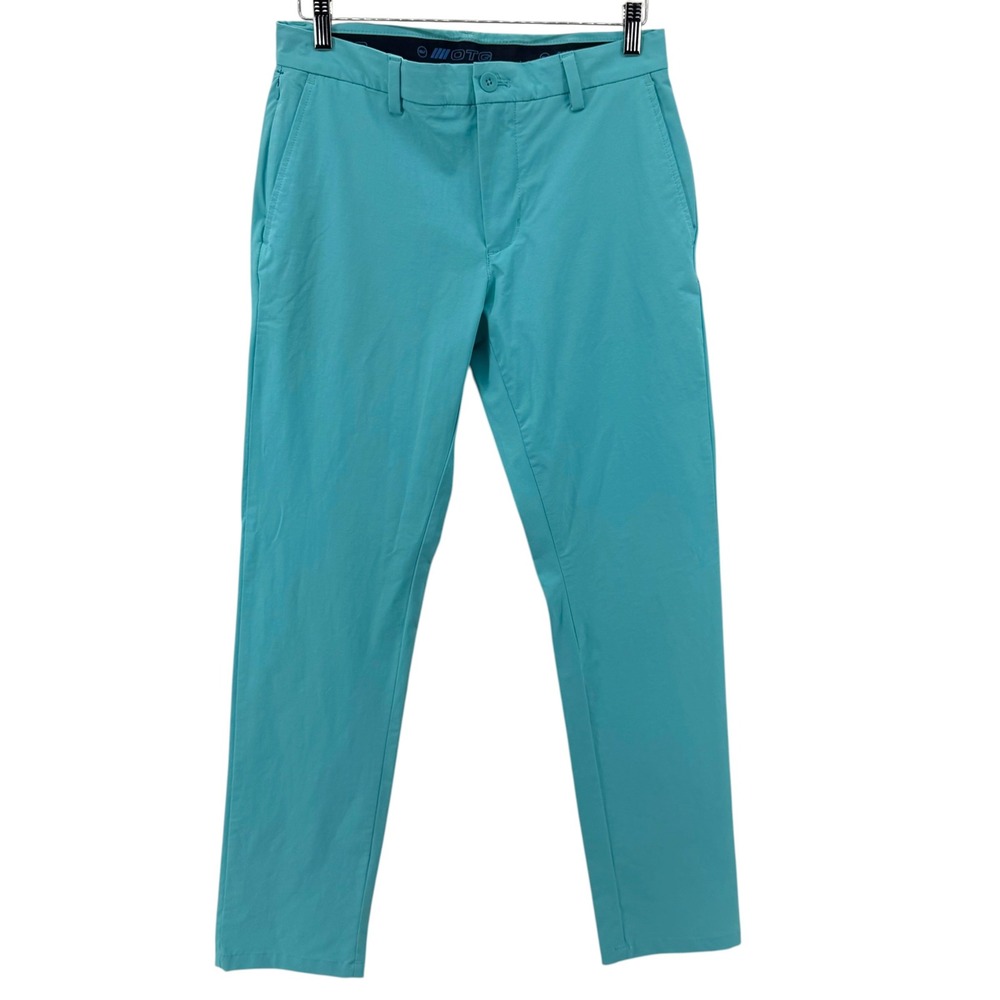 Vineyard Vines Mens On-The-Go Pant Turquoise Blue Chino Golf Stretch 30x32